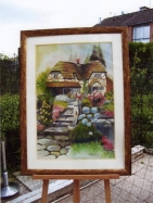 Cottage normand-aquarelle